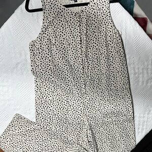 Wishlist Cream Sleeveless Polka Dot Jumpsuit- size Medium- casual cool
